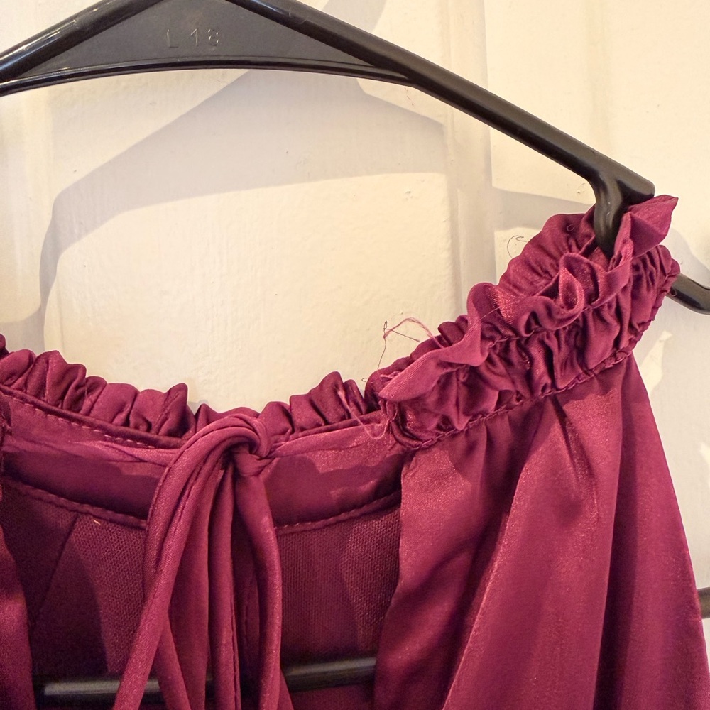 Nicole Miller Silk Purple Halter Midi Dress - Picture 5 of 6